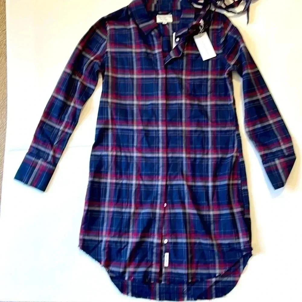 The blue shirt shop prince and mott  flannel shirt dress size small NWT
